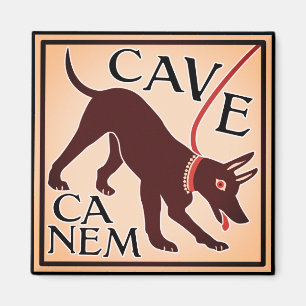 Beware of Dog "Cave Canem" Greco-Roman Image Magnet