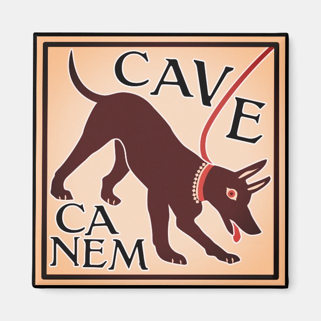 Beware of Dog "Cave Canem" Greco-Roman Image Magnet (Front)