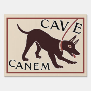Beware of Dog "Cave Canem" Greco-Roman Image Sign
