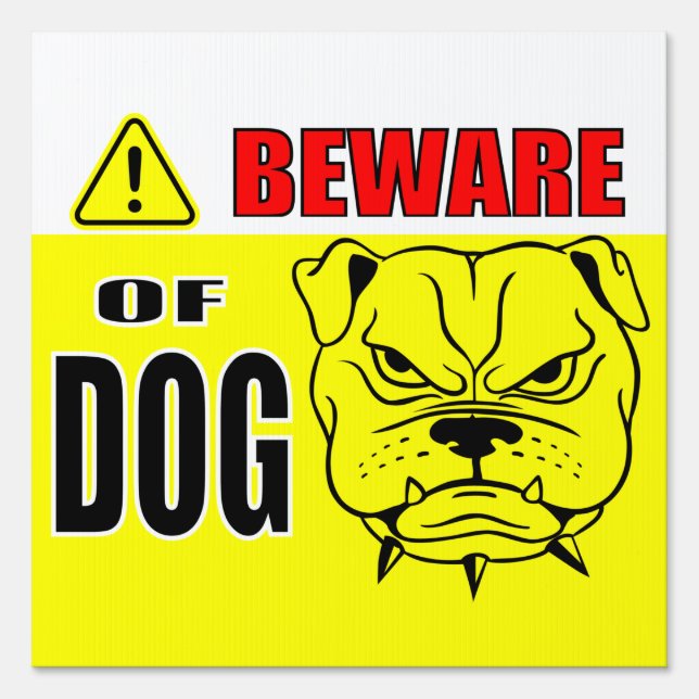"Beware of dog" door sign (Front)