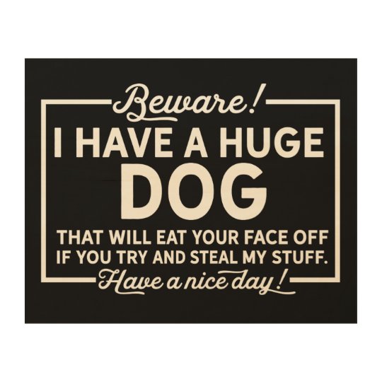 Beware of Dog Funny Wood Sign | Zazzle.com
