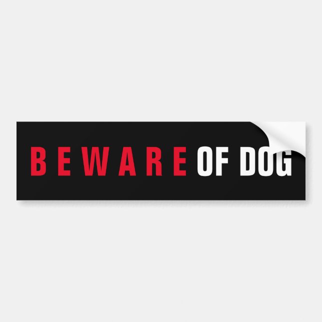 BEWARE OF DOG GLOSSY STICKER (Front)
