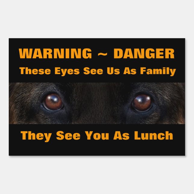 Beware of Dog WARNING Yard Sign (Front)