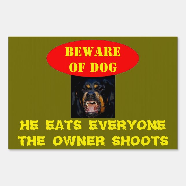 BEWARE OF DOG YARD SIGNS (Front)