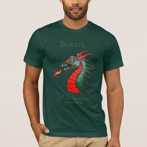 Beware of Dragons Medieval T_Shirt
