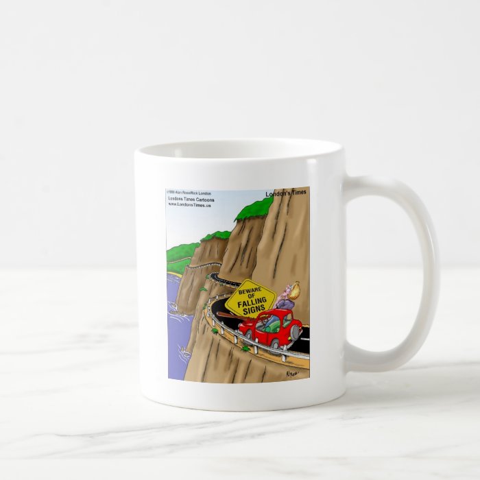 Beware Of Falling Signs Funny Gifts Cards Tees Etc Mugs