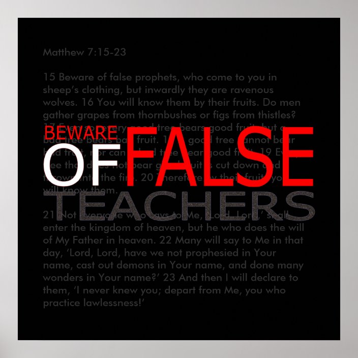 Beware Of False Teachers Christian Witness Poster | Zazzle.com