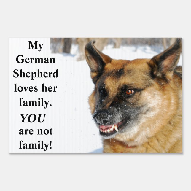 Beware of German Shepherd Humorous Yard Sign (Front)