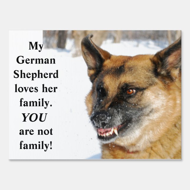 Beware of German Shepherd Humorous Yard Sign (Back)