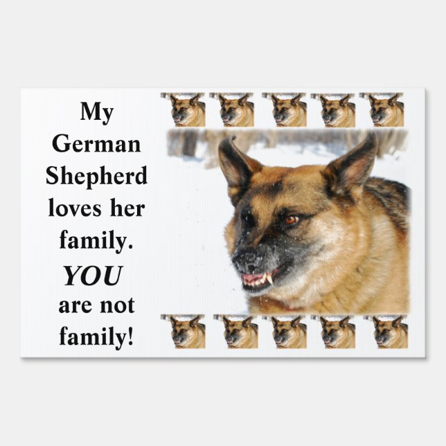 Beware of German Shepherd Humorous Yard Sign (Front)