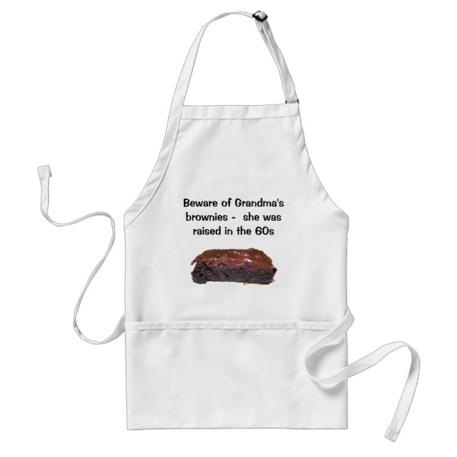 Beware of Grandma's Brownies Humor Adult Apron (Front)