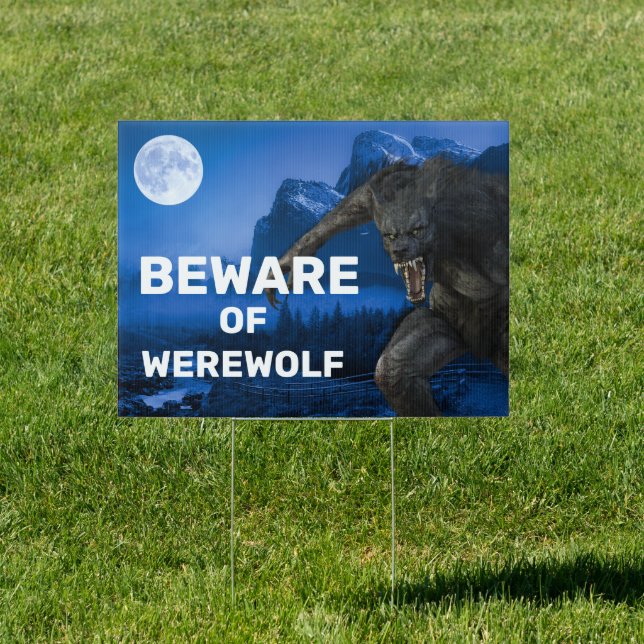 Beware of  Halloween Werewolf October Sign (Insitu)