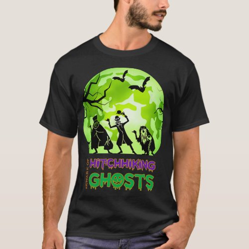 Beware Of Hitchhiking Ghosts Halloween Bat Funny T T_Shirt