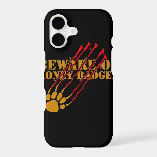 Beware of honey badger iphone case (Back)