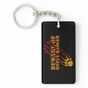 Beware of honey badger keychain