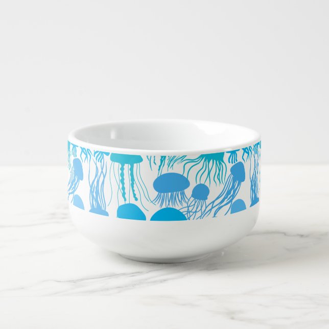 Beware of Jellyfish. L Blue.b No BG Soup Mug (Front)