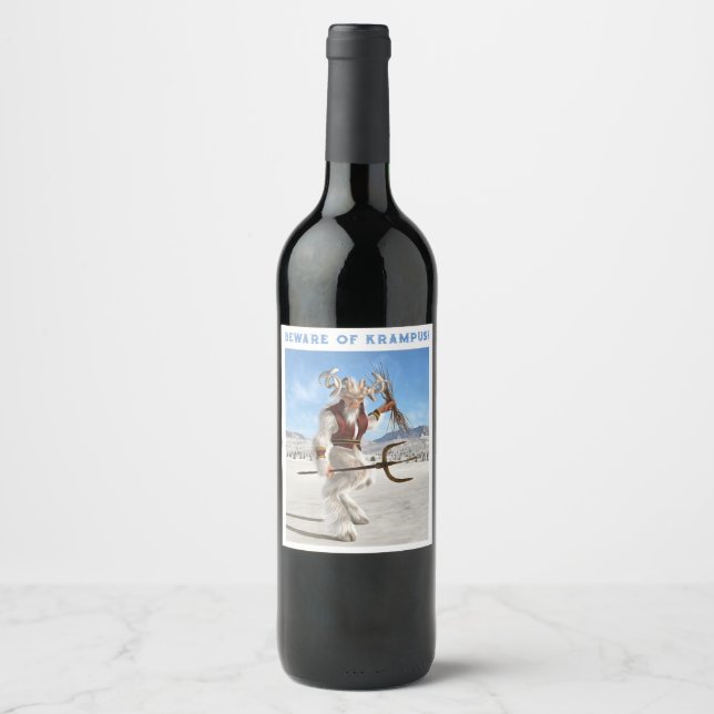 Beware of Krampus! Wine Label (Front)