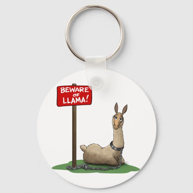 Beware of Lama! Keychain (Front)