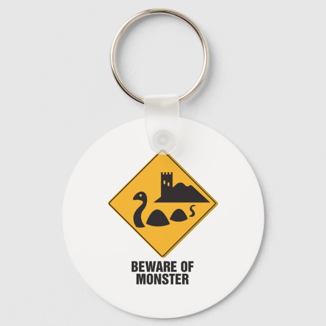 Beware Of Loch Ness Monster Keychain (Front)
