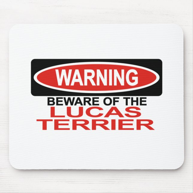 Beware Of Lucas Terrier Mouse Pad (Front)