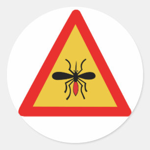 Beware of Mosquitoes, Traffic Sign, Finland Classic Round Sticker