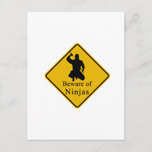 Beware of Ninjas Postcard