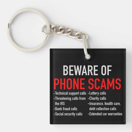 Beware of Phone Scams _ Scam Prevention List Keychain