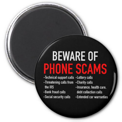 Beware of Phone Scams _ Scam Prevention List Magnet