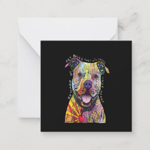 beware of Pitbull dogs they will steal your heart Note Card