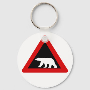 Beware of Polar Bears, Traffic Sign, Norway Keychain