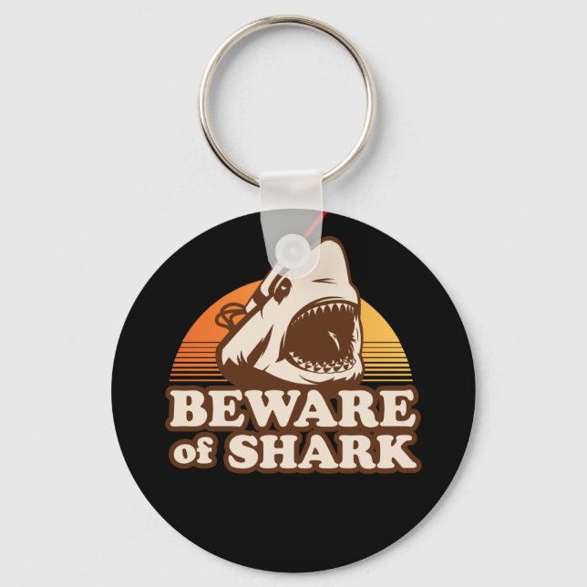 Beware of Sharks with Frickin' Laser Beams Keychain (Front)