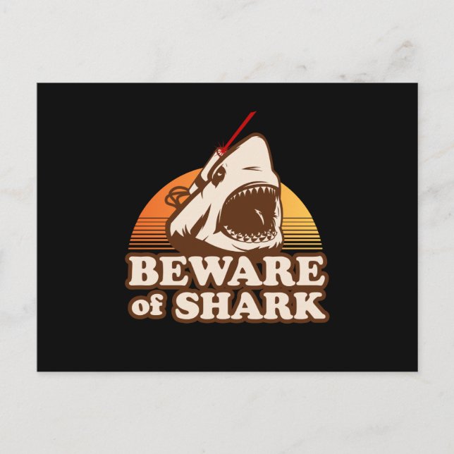 Beware of Sharks with Frickin' Laser Beams Postcard (Front)