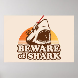 Beware of Sharks with Frickin' Laser Beams Poster
