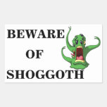 Beware Of Shoggoth Rectangular Sticker at Zazzle
