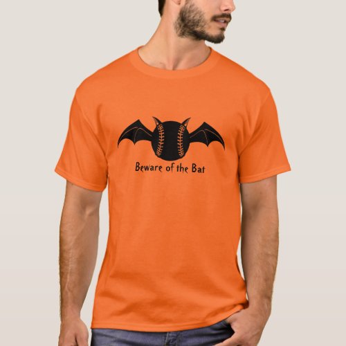 Beware of the Bat Halloween Baseball T_Shirt