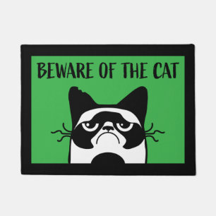 BEWARE OF THE CAT DOORMAT BATH MAT