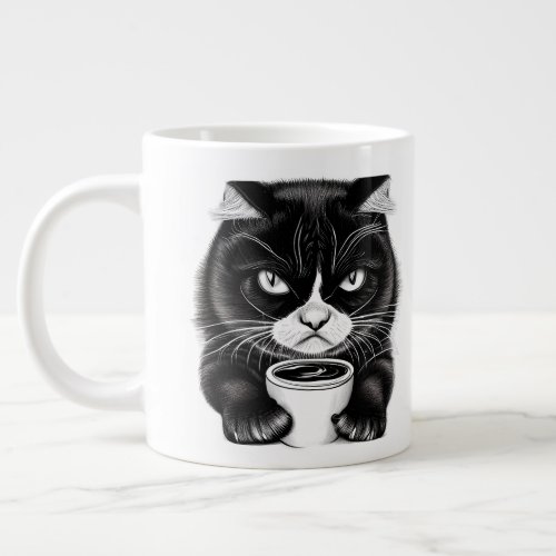 Beware Of The Consequences Funny Quote Grumpy Cat Giant Coffee Mug