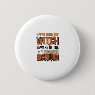 Beware Of The Dachshund Halloween Witch Shirt_1 Button