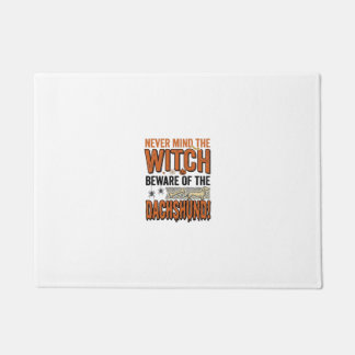 Beware Of The Dachshund Halloween Witch Shirt_1 Doormat