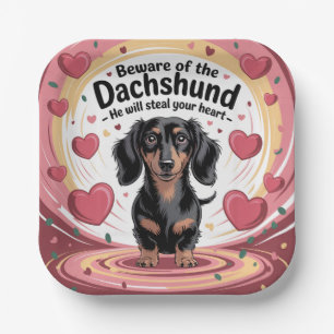 Beware Of The Dachshund Paper Plates