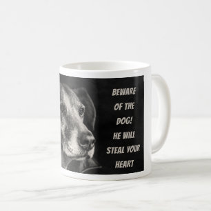 Beware of the dog, custom pet photo coffee mug