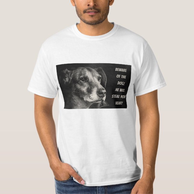Beware of the dog, custom pet photo T-Shirt (Front)