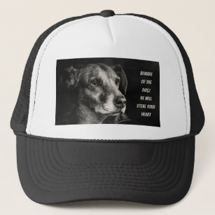 Beware of the dog, custom pet photo trucker hat