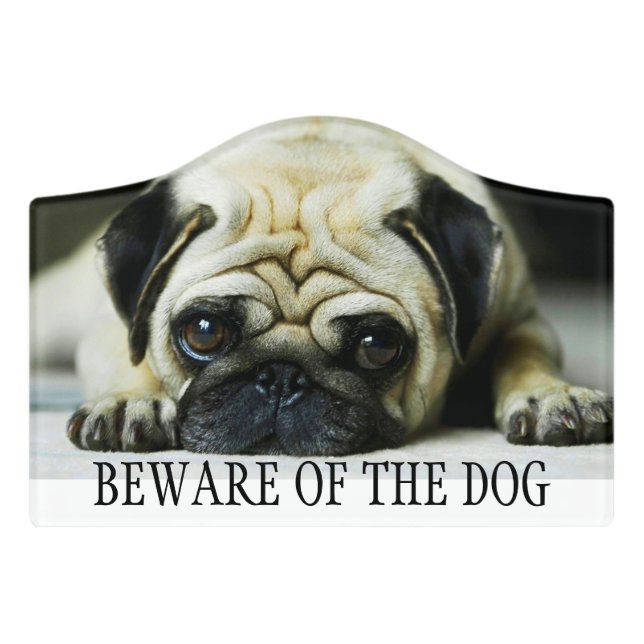 Beware of the Dog Door Sign (Small Crest Front)