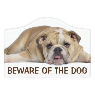 Beware of the Dog Door Sign