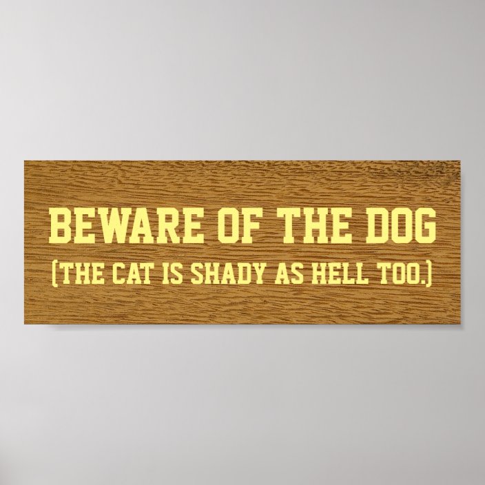 Beware Of The Dog The Cat Is Shady As Hell Too Poster