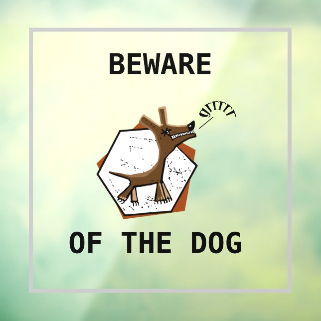 Beware of the dog window cling (Sheet 3)