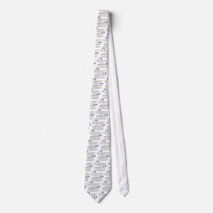 Beware of the dogs! with blue paw prints neck tie