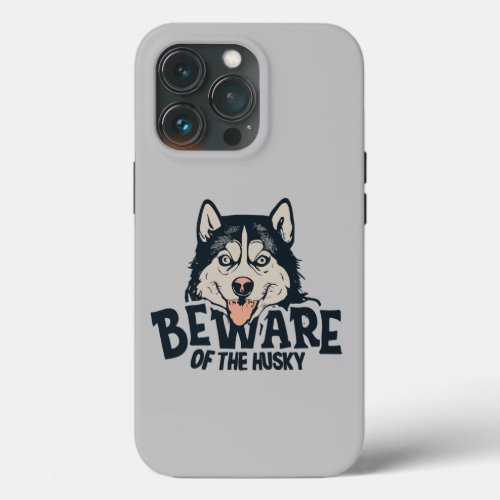 Beware of the Husky _ Vintage Horror Movie Poster iPhone 13 Pro Case