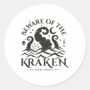 Beware of the Kraken Classic Round Sticker